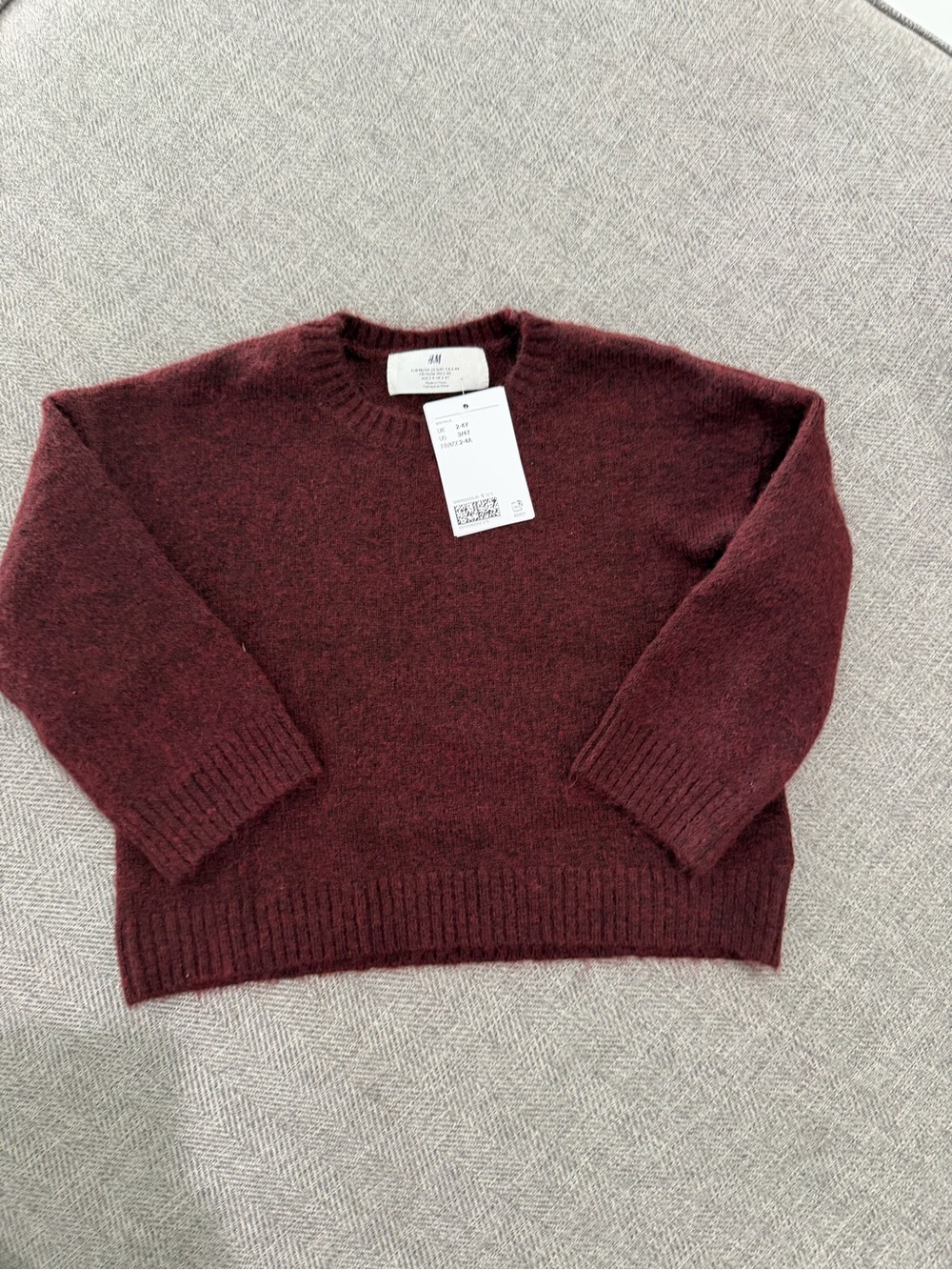 H&M Kids Crewneck Sweater in Burgundy